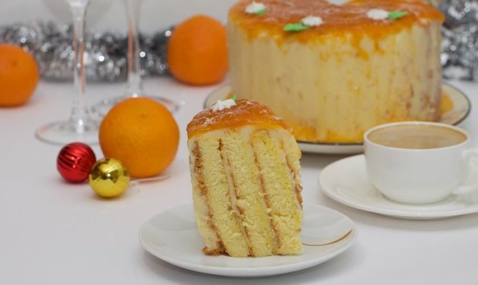 Торт-рулет с цитрусовой ноткой