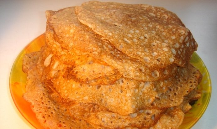 Блины на кефире кружевные