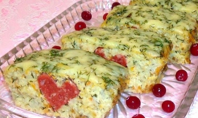 Капустная запеканка с салями Признание в любви