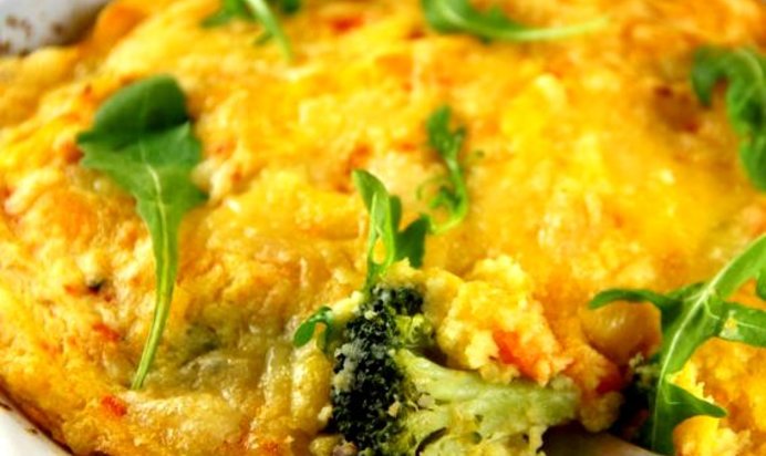 Картофельная запеканка с брокколи