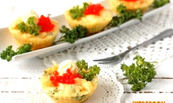 Маффины с сыром и петрушкой в микроволновке