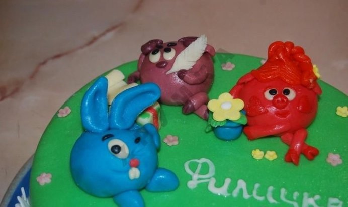 Торт Смешарики из мастики