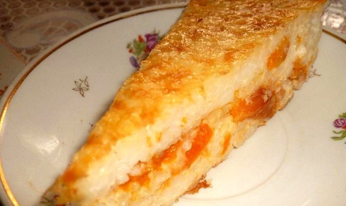 Рисовая запеканка с курагой
