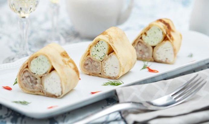 Многослойные блинные трубочки