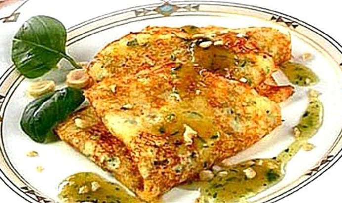 Блинчики с зеленым луком