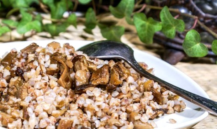 Гречка с шампиньонами