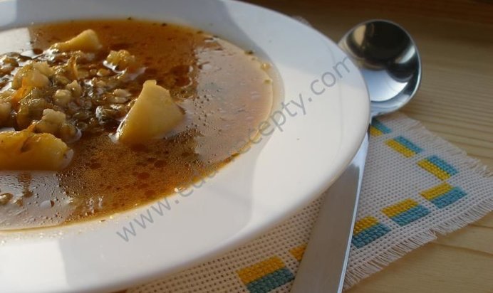 Рассольник с тремя крупами