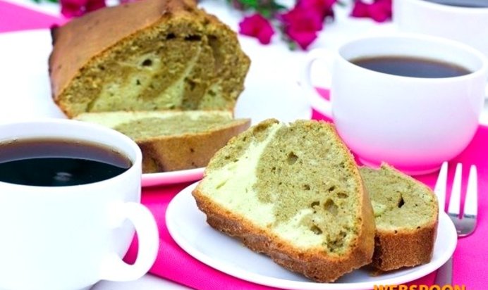 Мраморный кекс с чаем маття