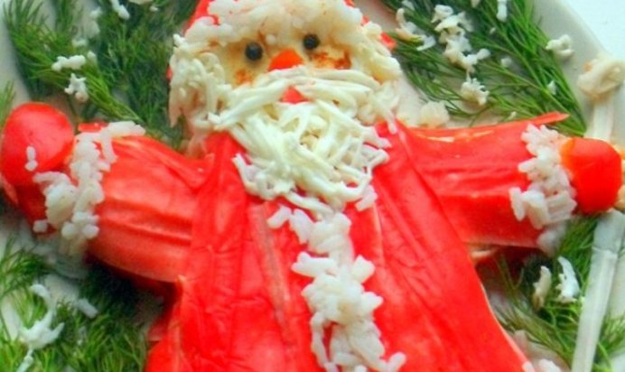 Новогодний салат Дед Мороз