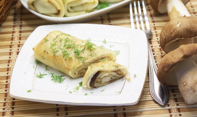 Блинчики с грибами