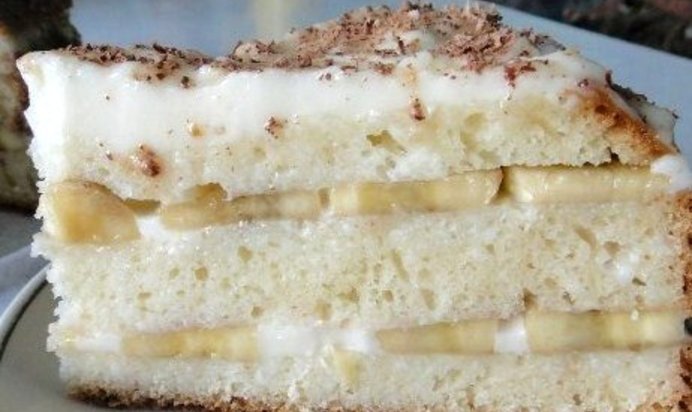 Банановый торт со сметанным кремом