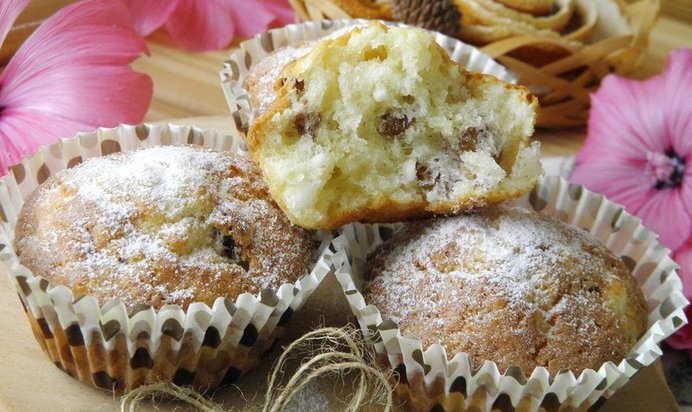 Кексики творожные с изюмом