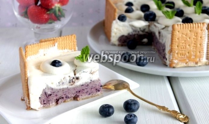 Торт-мороженое с черникой