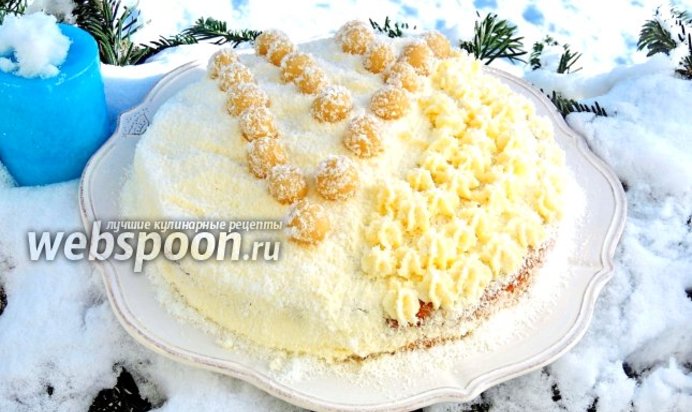 Миндально-кокосовый торт с марципаном