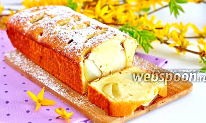 Творожный кекс с грушей