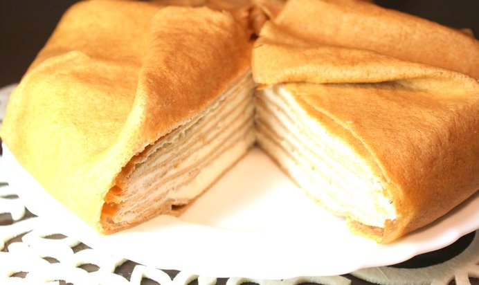 Блинный торт с сырным кремом