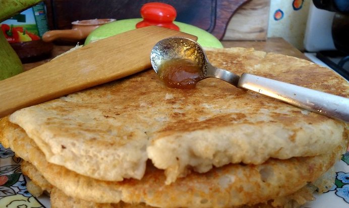 Постные блины из овсяных хлопьев