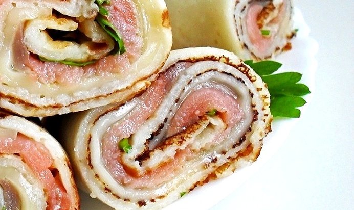 Блинчики с форелью