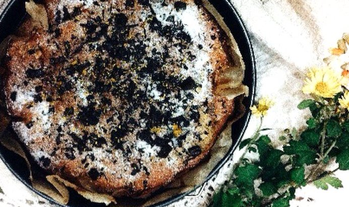 Яблочно-твороженный кекс