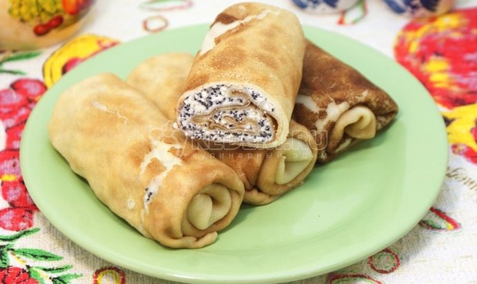 Блины с творогом и маком
