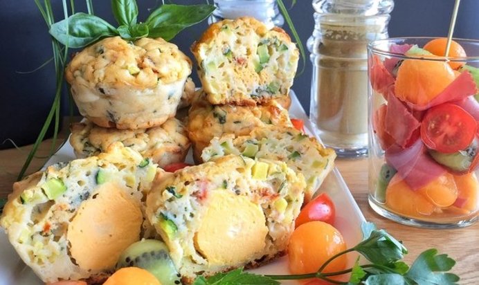 Маффины с цукини и яйцом