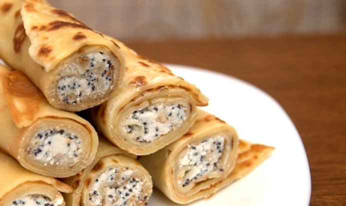 Блинчики с маком и творогом