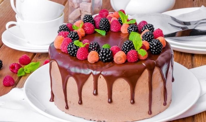 Торт бисквит Шоколад на кипятке