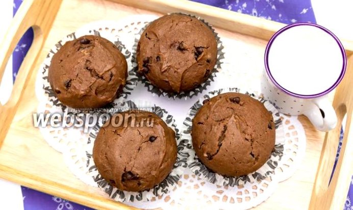 Шоколадные кексы с шоколадными каплями