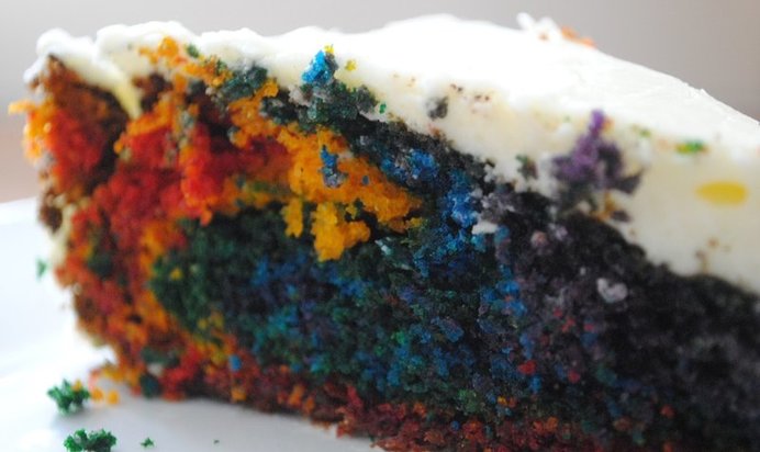 Торт Радуга с пищевыми красителями