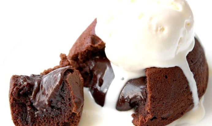 Шоколадные кексы с жидкой начинкой