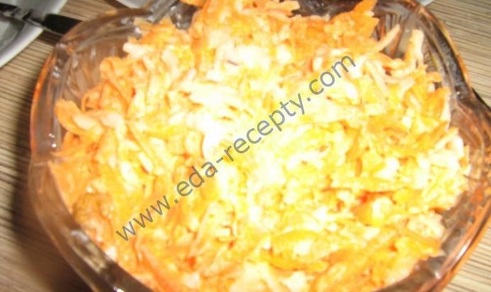 Салат из свежей моркови и редьки