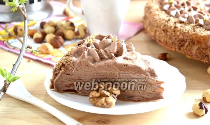 Шоколадный блинный торт