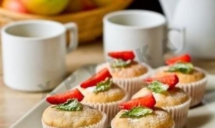 Маффины на клубничном йогурте