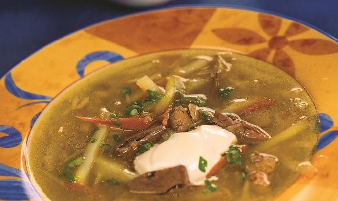 Рассольник из куриных потрошков