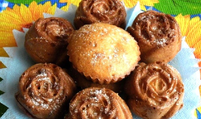 Кексики на кефире в формочках