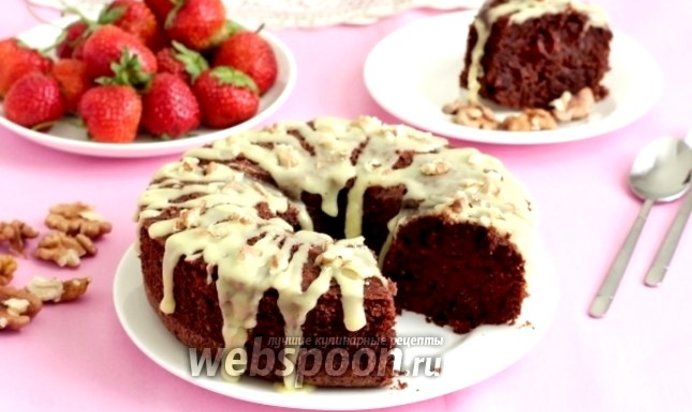 Шоколадно-ореховый кекс без муки