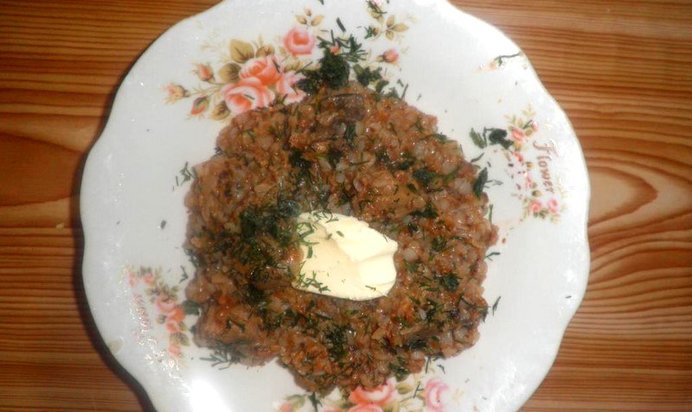 Гречка с печенью