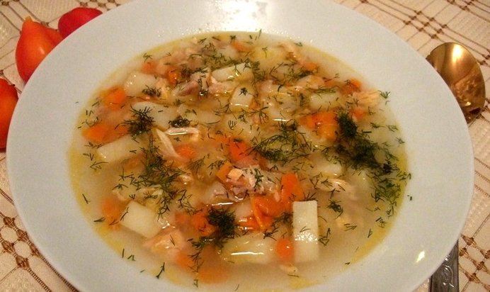 Уха из головы семги