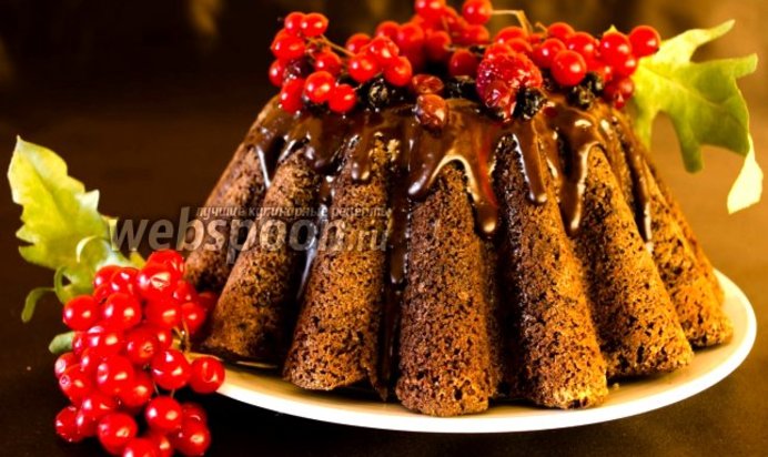 Шоколадный кекс с пьяными ягодами