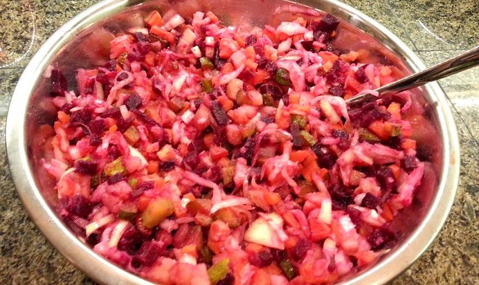 Винегрет с квашеной капустой