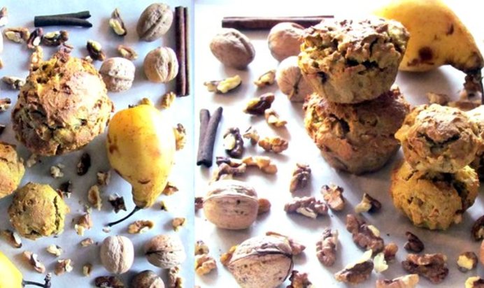 Грушевые маффины с грецким орехом