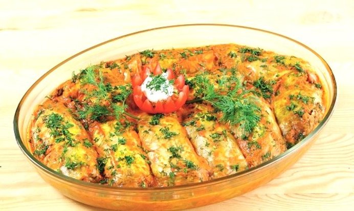 Постные голубцы с грибами