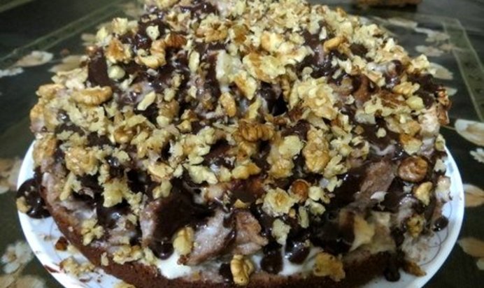 Торт Айсберг с орехами