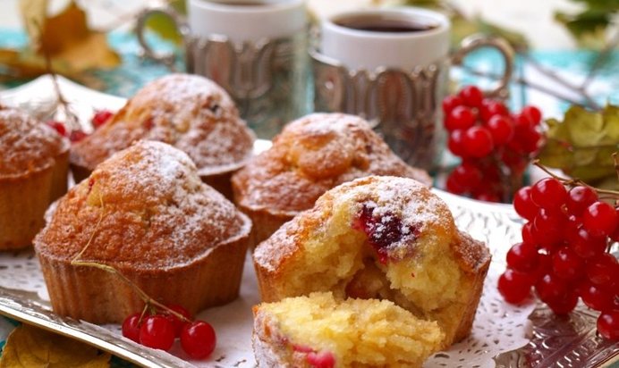 Манные кексы Калинка-малинка