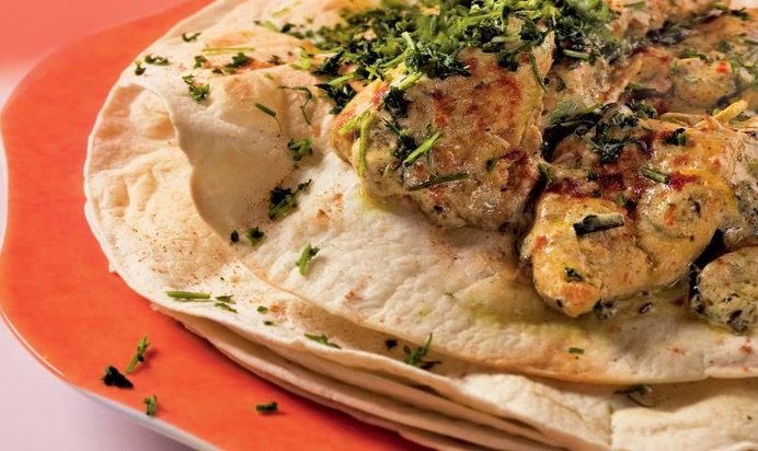 Тортилья с куриным карри