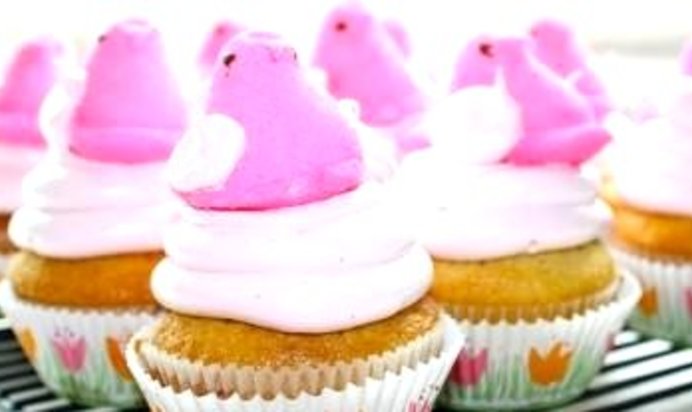 Мини кексы с зефирным кремом