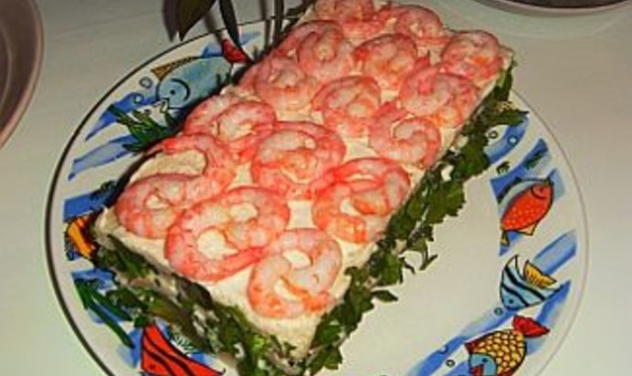 Креветочный тортик Объедение