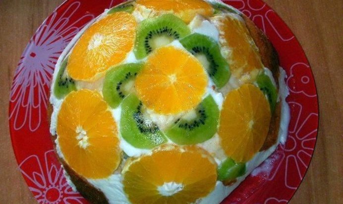 Торт суфле с фруктами