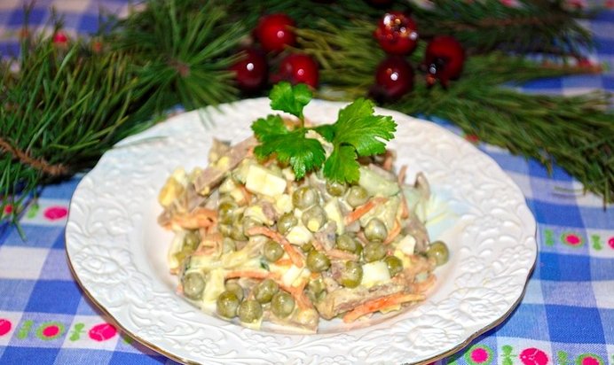 Салат Новогодний с языком