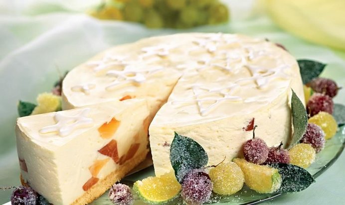 Творожный торт с грейпфрутовым желе